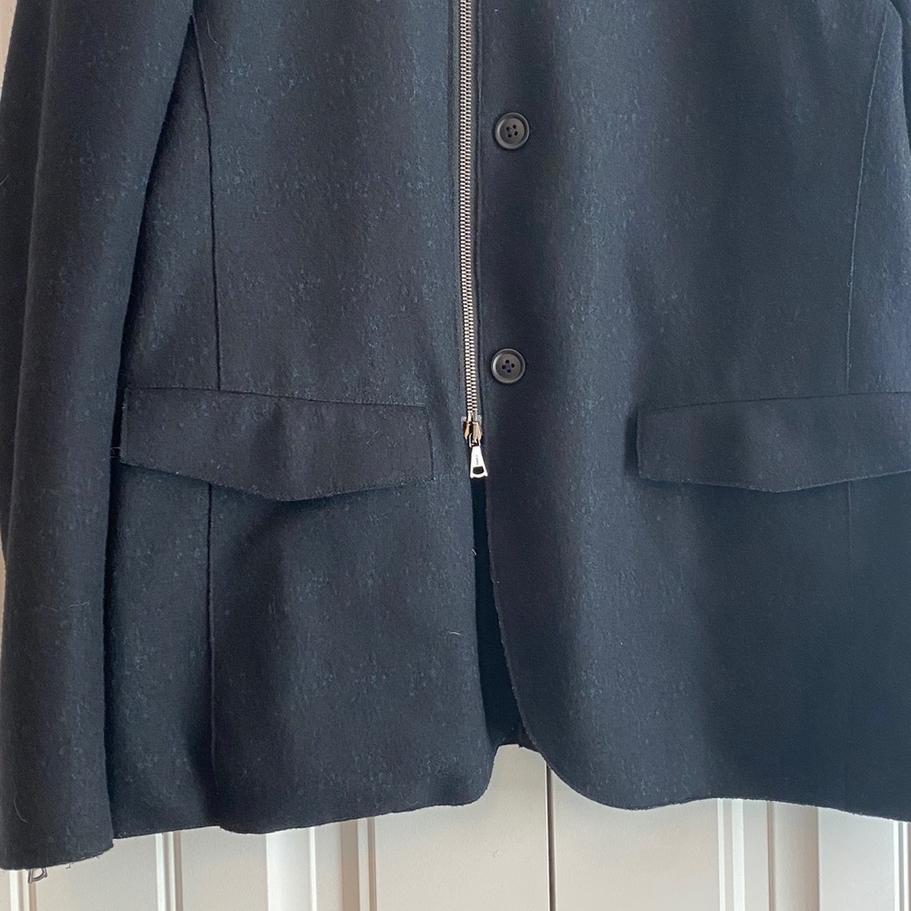 John Varvatos Men's Wool Blend Zip up Black Jacket Coat Size M EUC - Picture 3 of 16